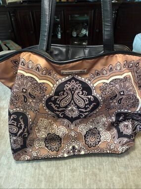 Hale‎ Bob Paisley Print Tote in Brown and Black